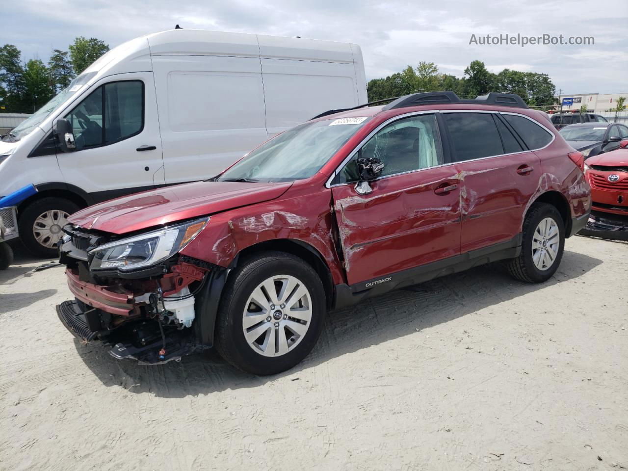 2019 Subaru Outback 2.5i Premium Burgundy vin: 4S4BSAFC6K3325369