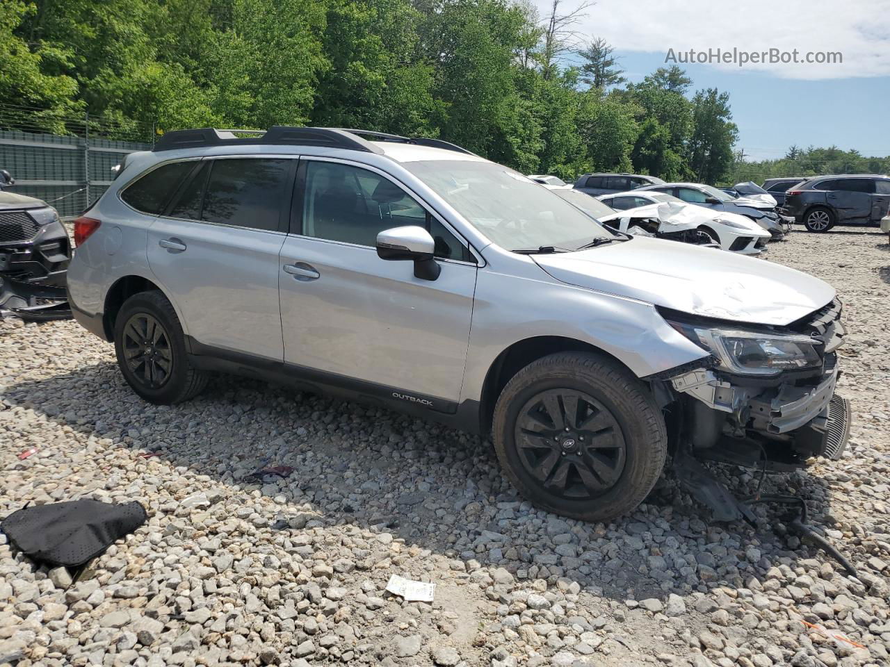 2019 Subaru Outback 2.5i Premium Silver vin: 4S4BSAFC7K3376038