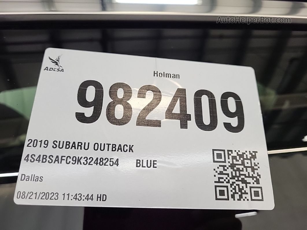 2019 Subaru Outback Premium Unknown vin: 4S4BSAFC9K3248254