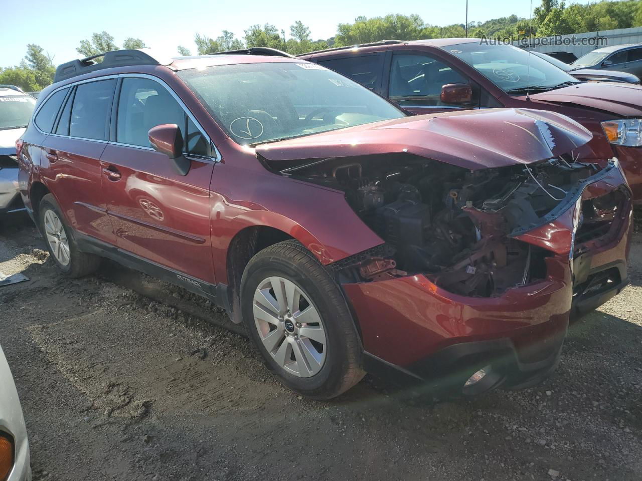 2019 Subaru Outback 2.5i Premium Maroon vin: 4S4BSAHC7K3395718