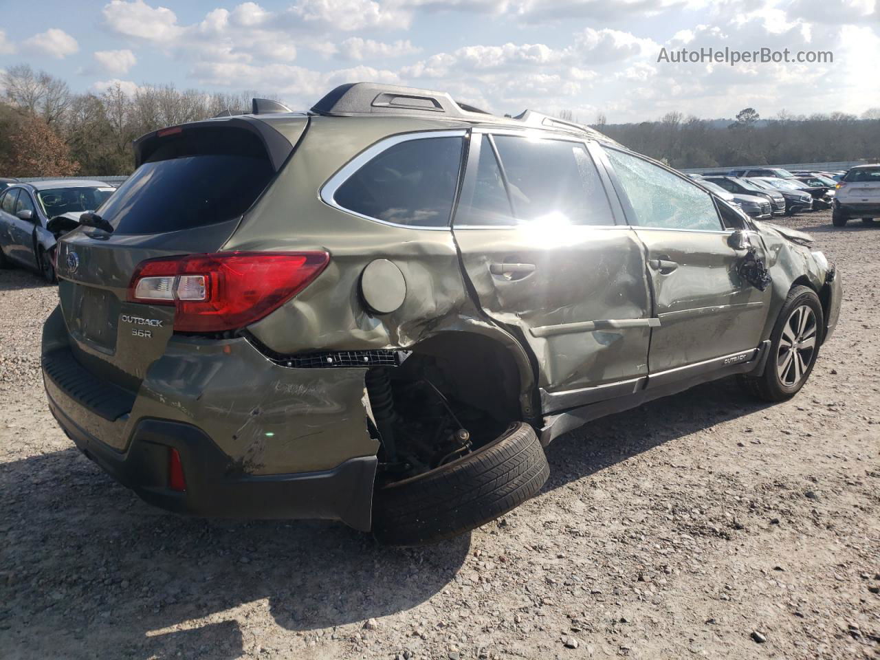 2019 Subaru Outback 3.6r Limited Green vin: 4S4BSENC3K3247593