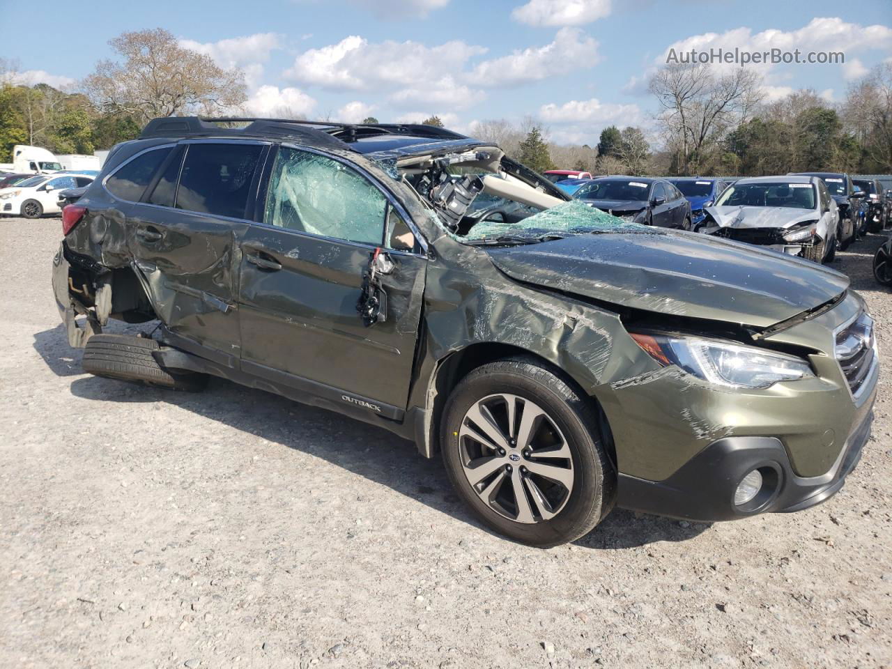 2019 Subaru Outback 3.6r Limited Green vin: 4S4BSENC3K3247593