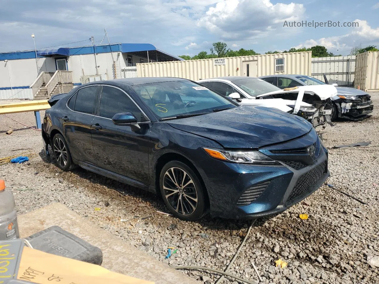 2019 Toyota Camry L Синий vin: 4T1B11HK0KU706426