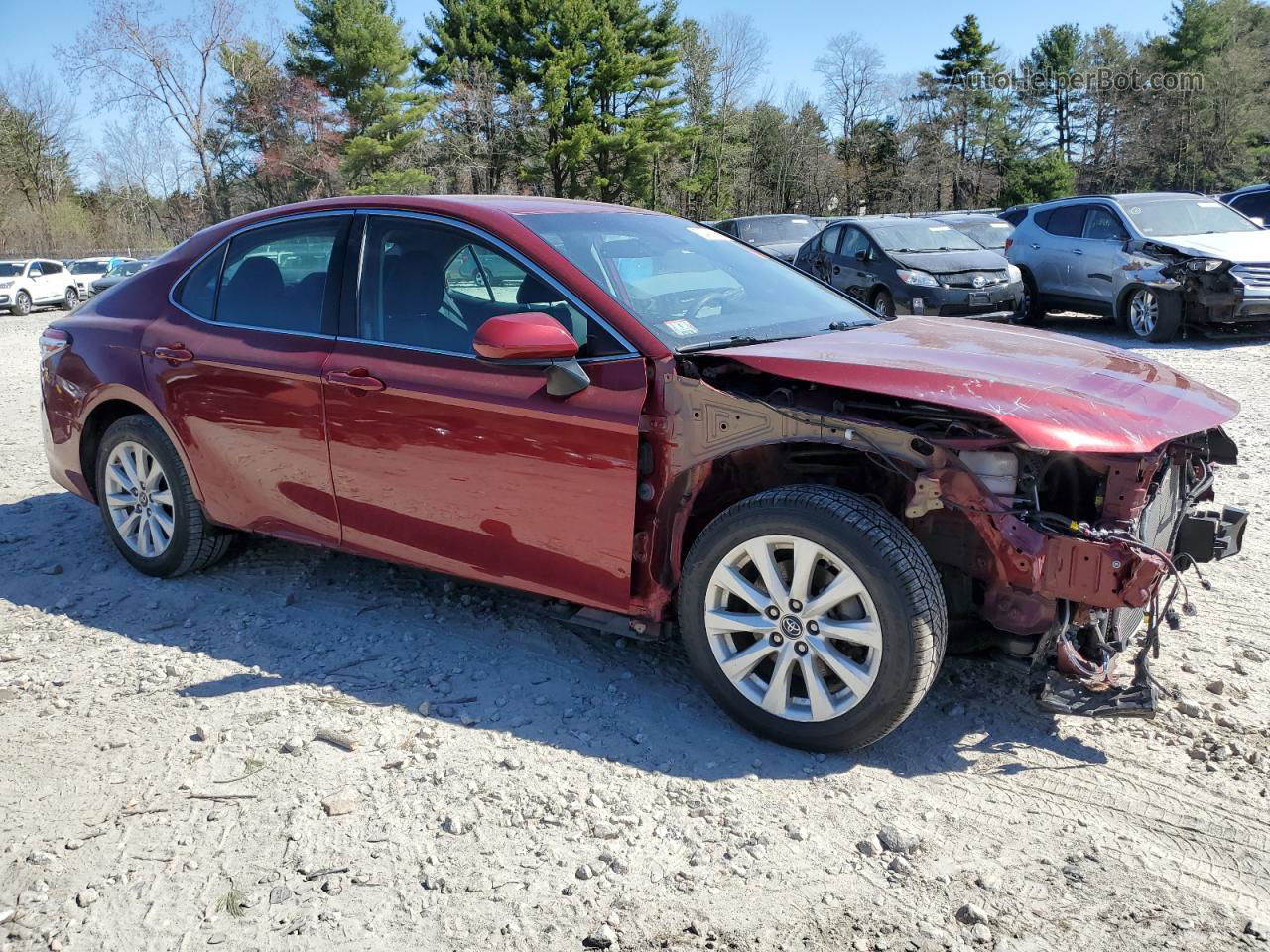 2019 Toyota Camry L Maroon vin: 4T1B11HK1KU842404