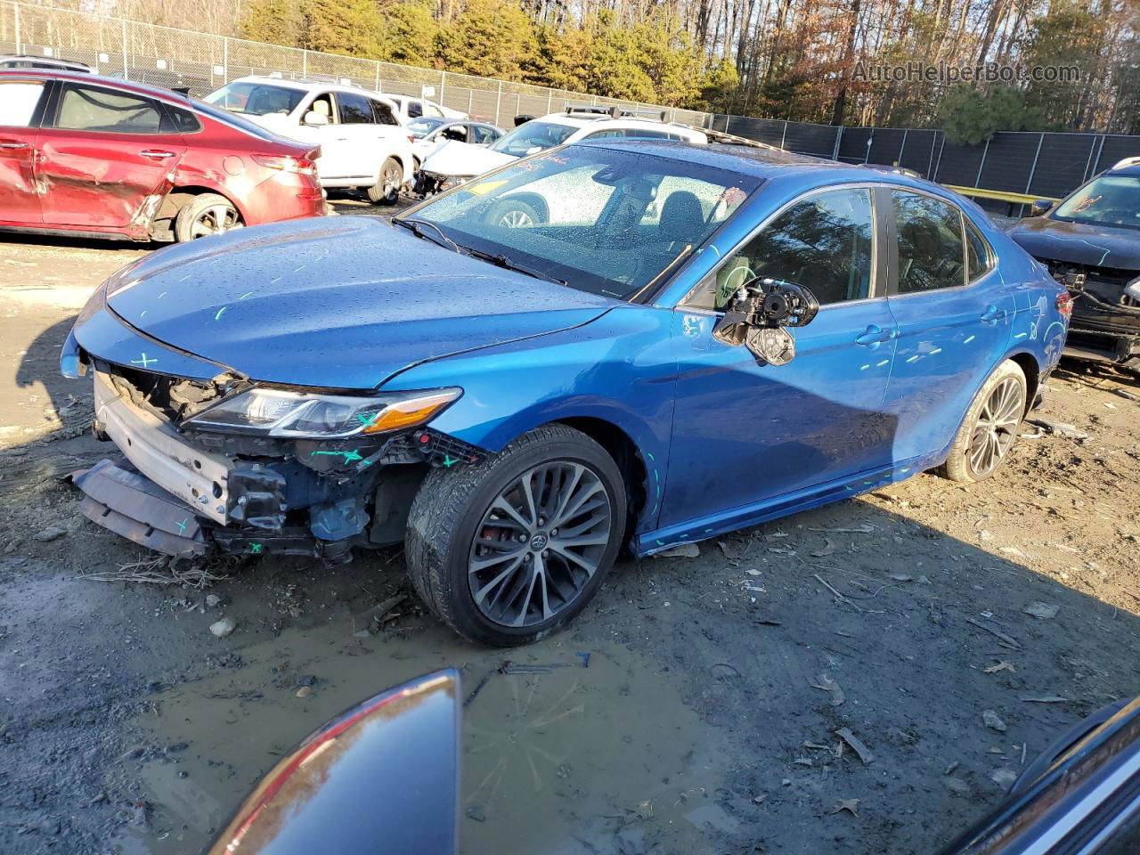 2019 Toyota Camry L Blue vin: 4T1B11HK4KU258191