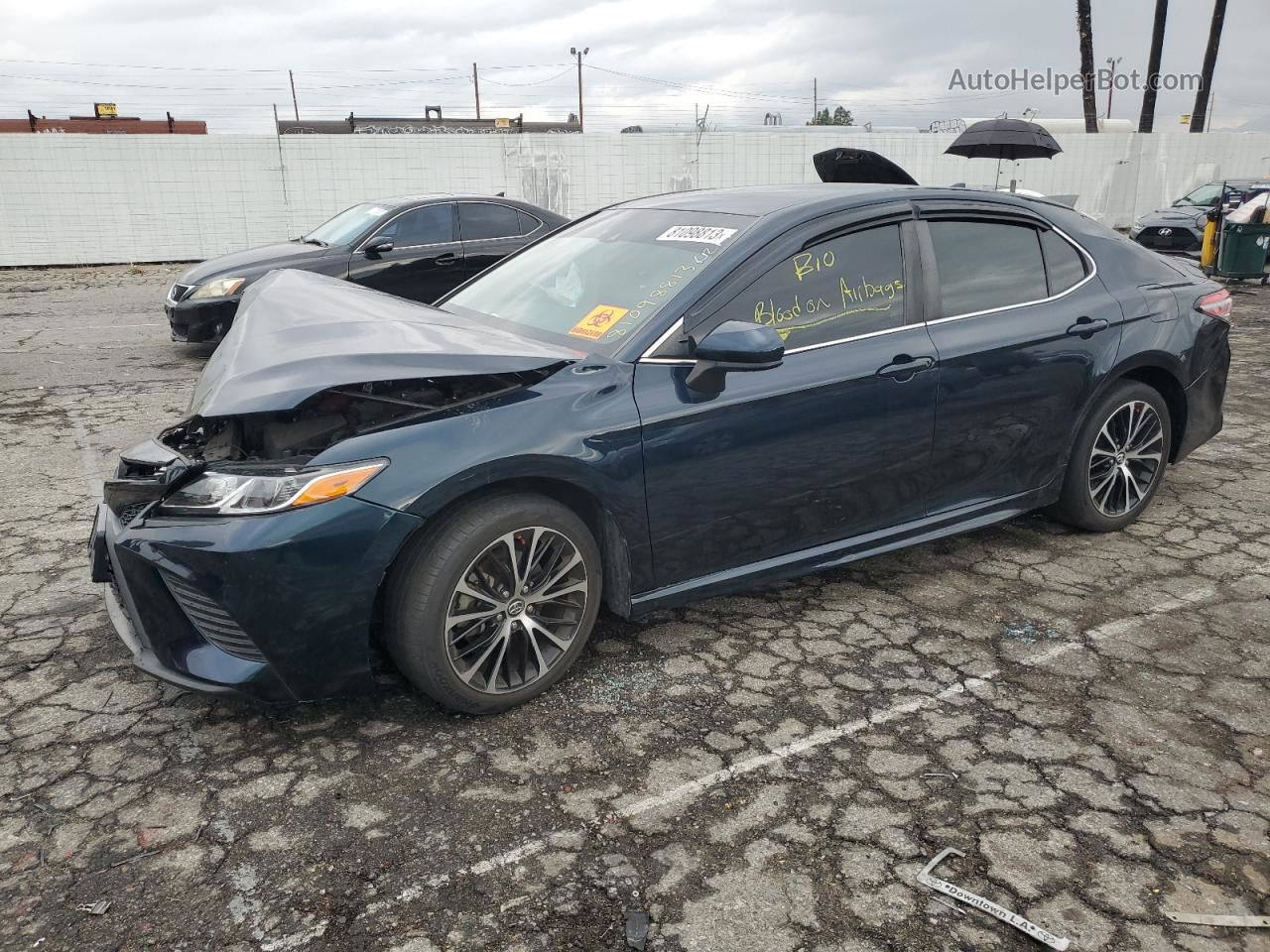 2019 Toyota Camry L Синий vin: 4T1B11HK4KU727036