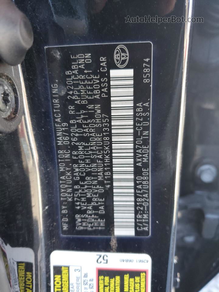 2019 Toyota Camry L Черный vin: 4T1B11HK5KU813357