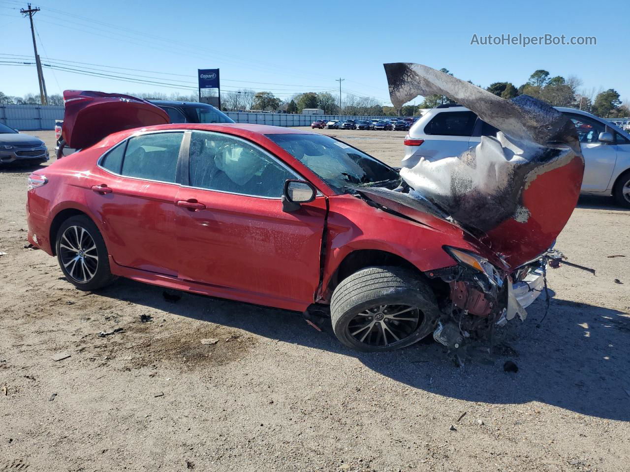 2019 Toyota Camry L Red vin: 4T1B11HK6KU234653