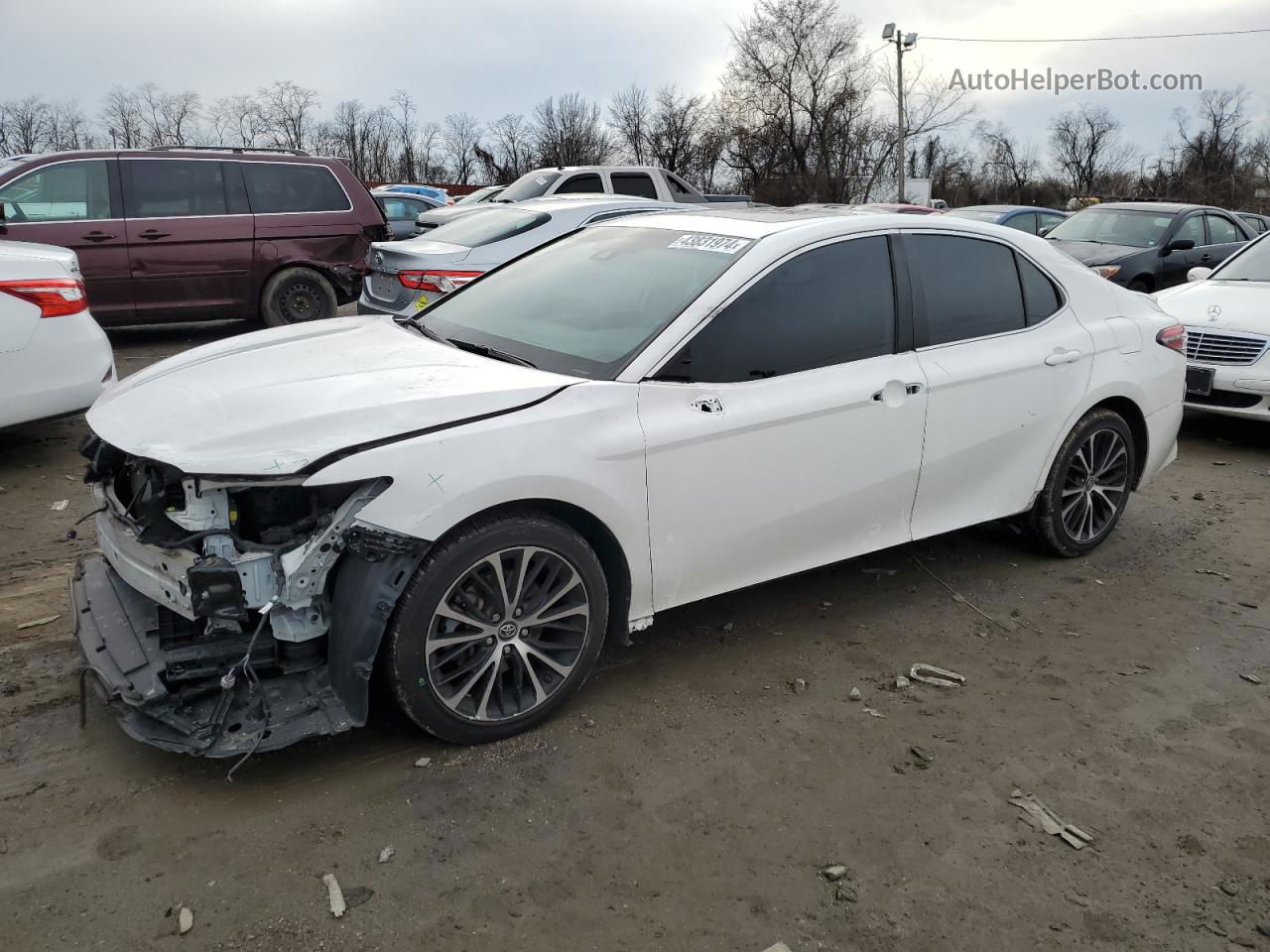 2019 Toyota Camry L White vin: 4T1B11HK7KU680617