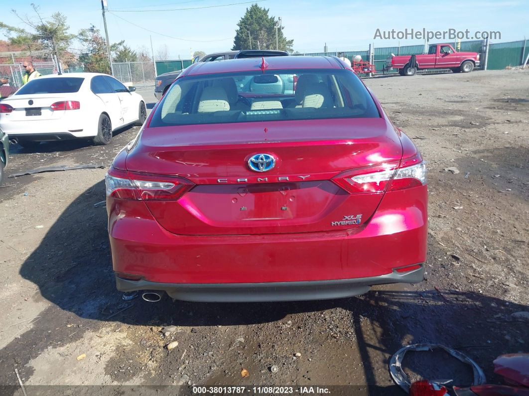 2019 Toyota Camry Hybrid Xle Red vin: 4T1B21HK1KU511674