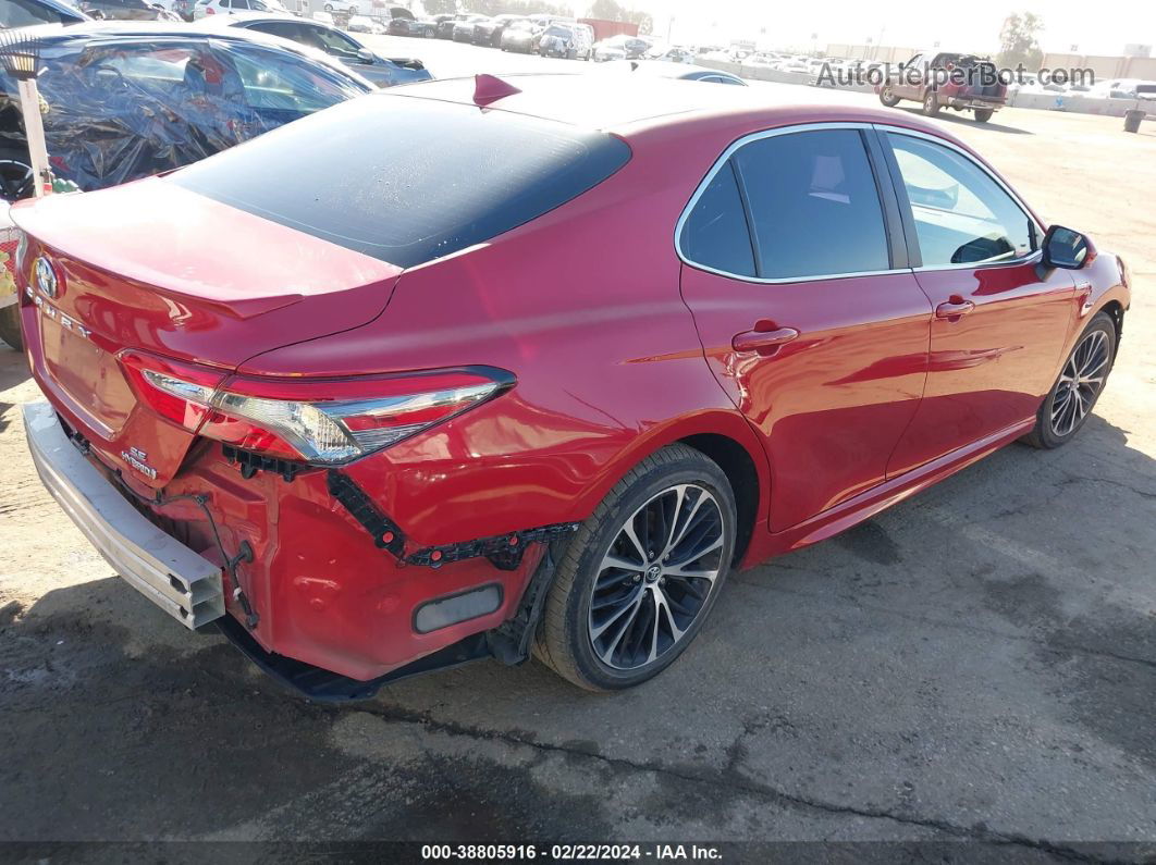 2019 Toyota Camry Hybrid Se Red vin: 4T1B21HK5KU012344