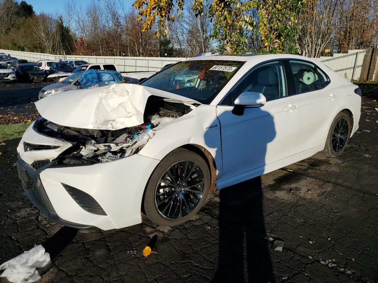 2019 Toyota Camry Hybrid White vin: 4T1B21HK7KU511078