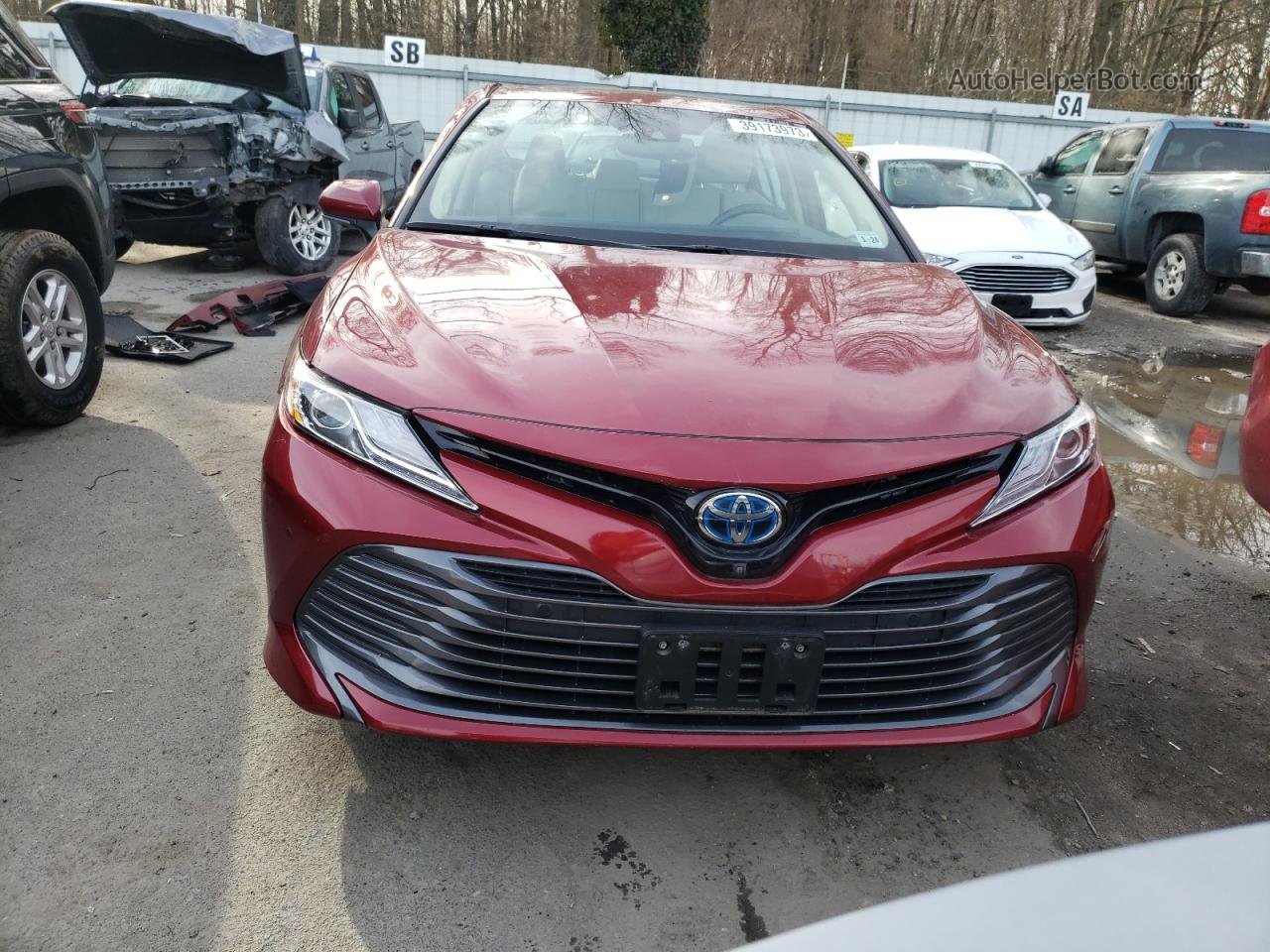 2019 Toyota Camry Hybrid Red vin: 4T1B21HK9KU511843
