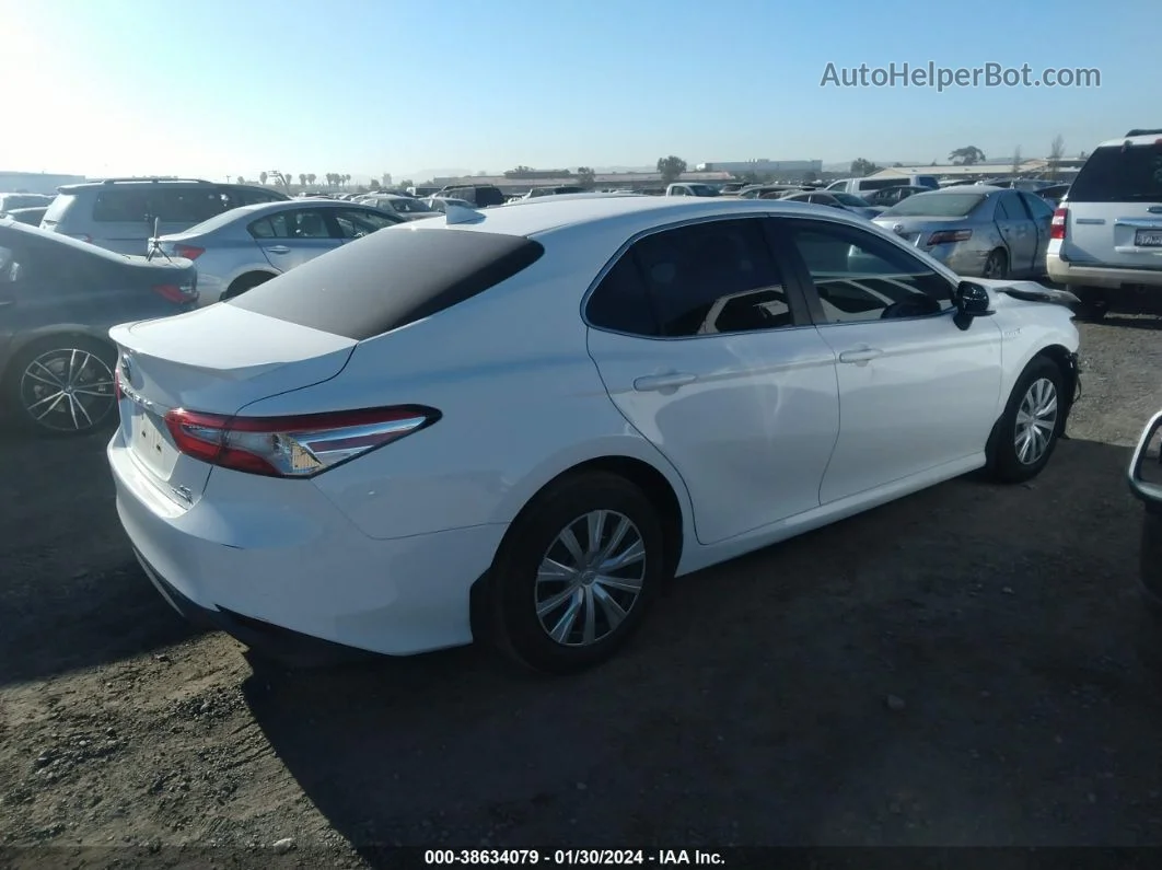 2019 Toyota Camry Hybrid Le White vin: 4T1B31HK4KU006340