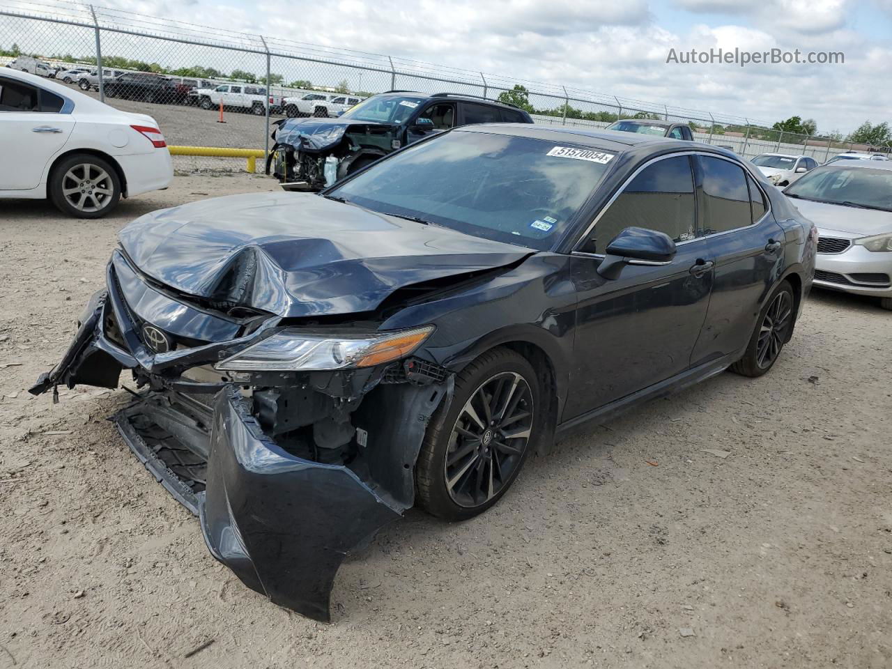 2019 Toyota Camry Xse Синий vin: 4T1B61HK0KU244788