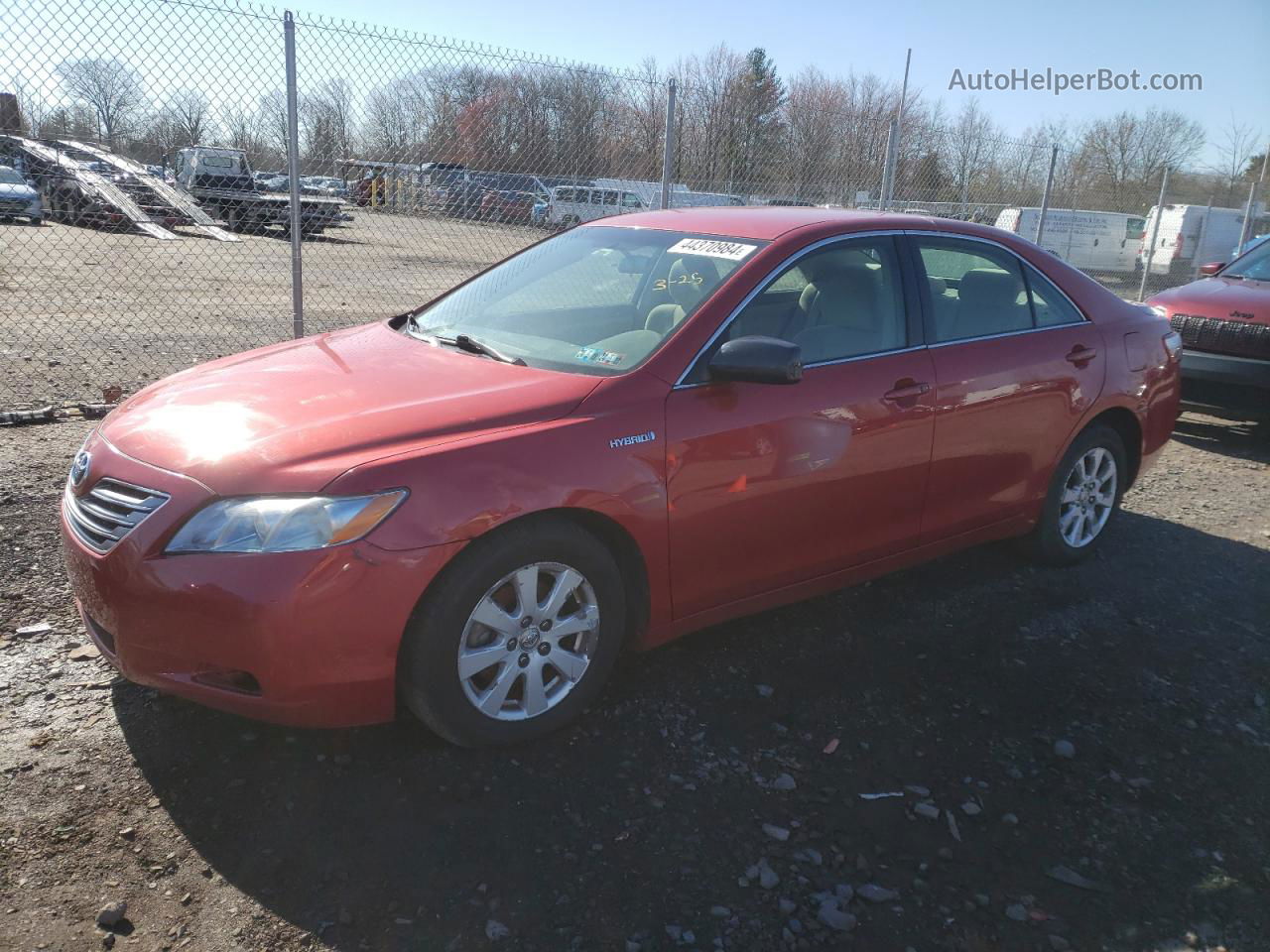 2009 Toyota Camry Hybrid Red vin: 4T1BB46K19U087539