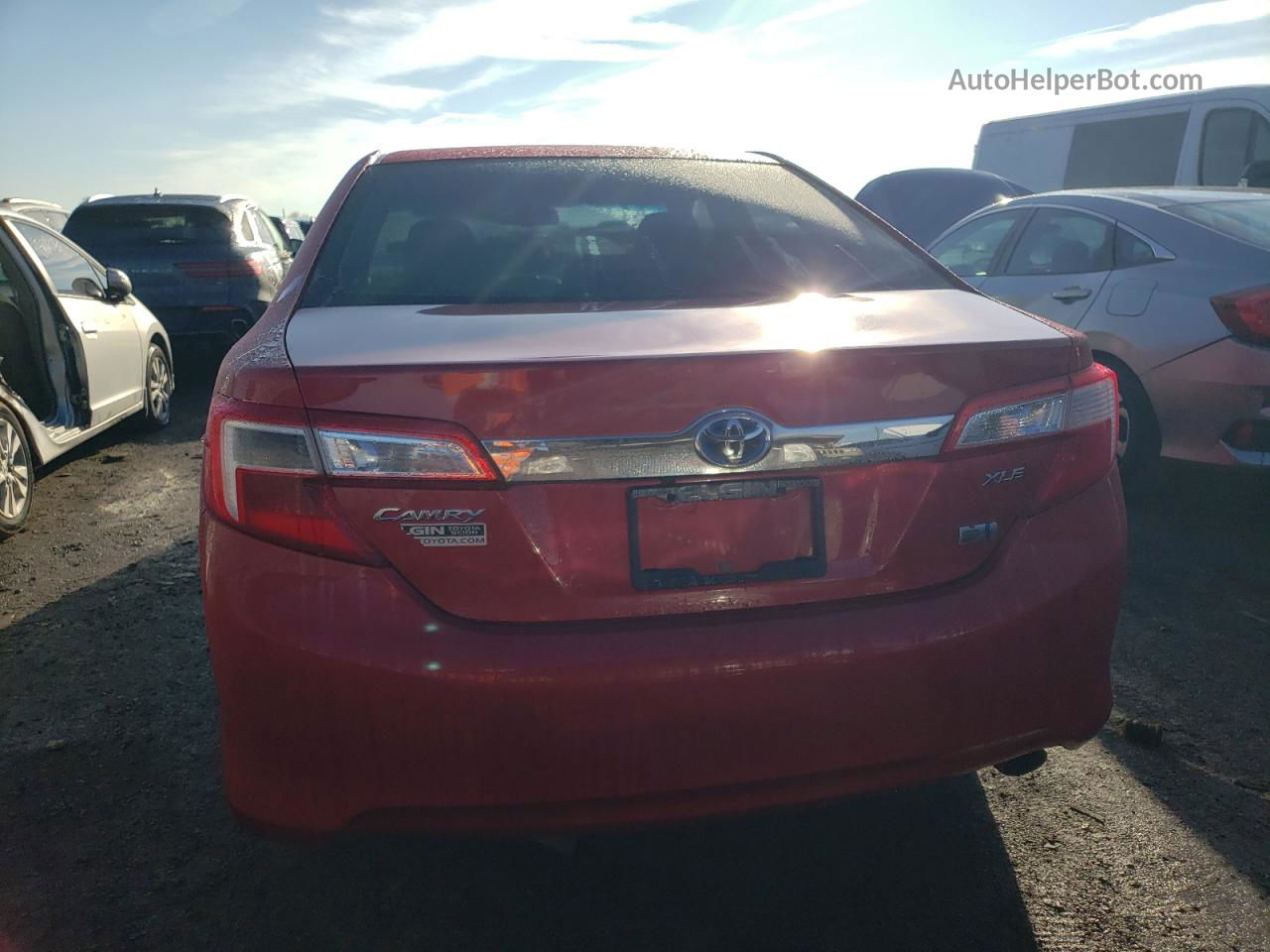 2012 Toyota Camry Hybrid Red vin: 4T1BD1FK0CU038834