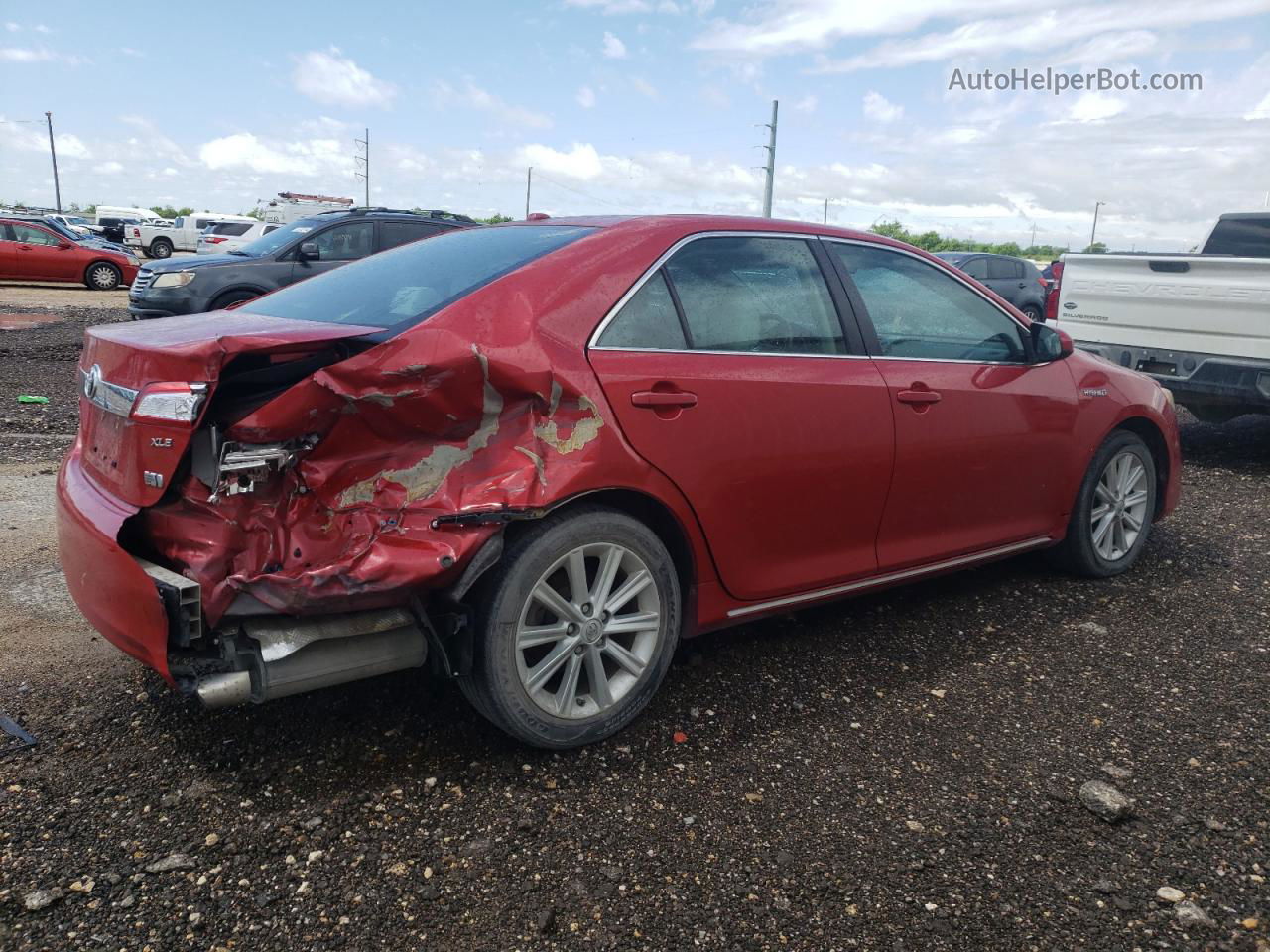 2012 Toyota Camry Hybrid Red vin: 4T1BD1FK3CU034552