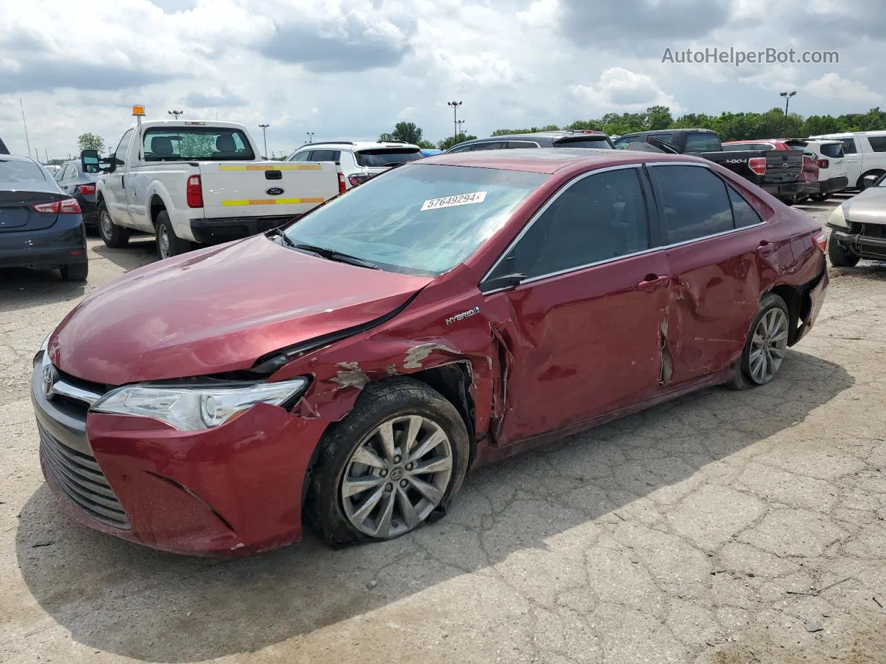 2016 Toyota Camry Hybrid Burgundy vin: 4T1BD1FK3GU193674