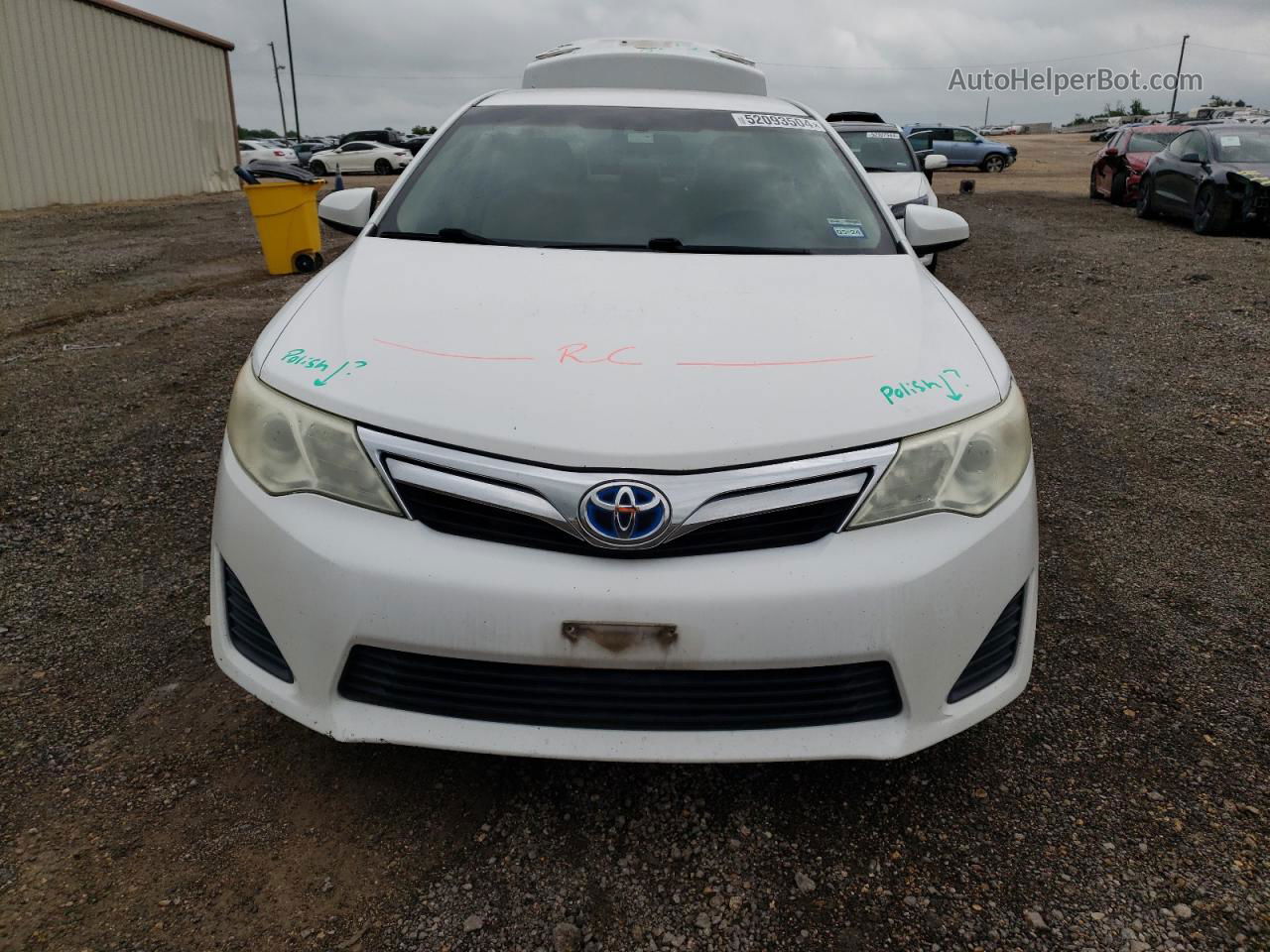 2012 Toyota Camry Hybrid White vin: 4T1BD1FK4CU026959