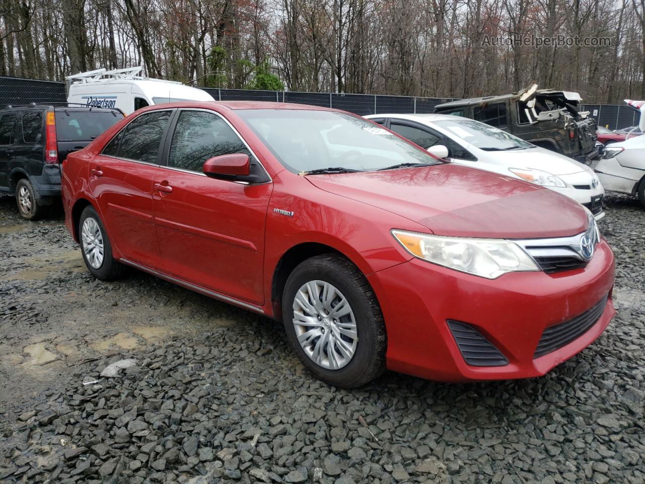 2012 Toyota Camry Hybrid Red vin: 4T1BD1FK6CU036473