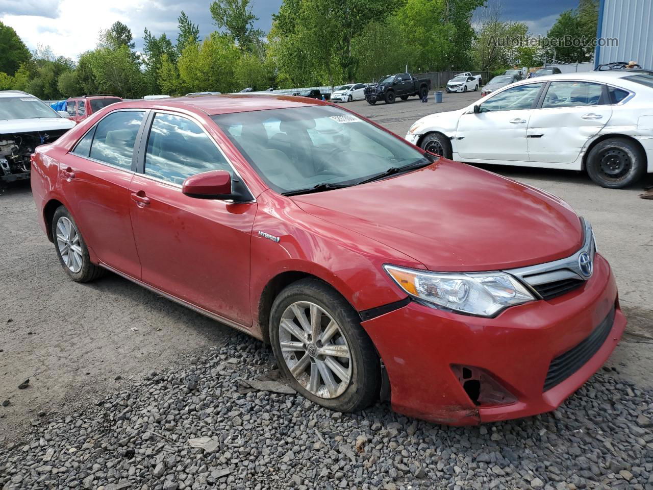 2012 Toyota Camry Hybrid Red vin: 4T1BD1FK9CU037505