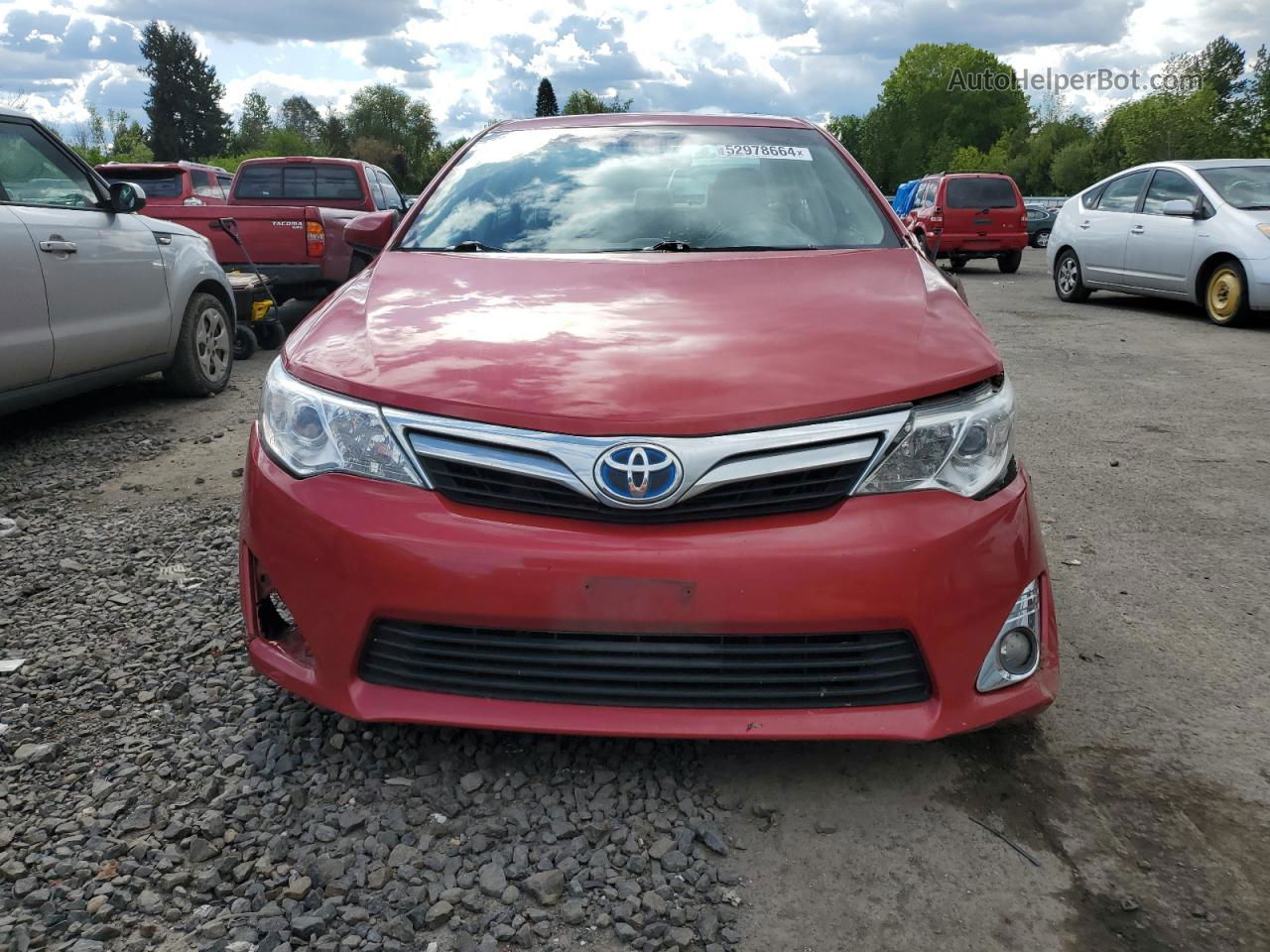 2012 Toyota Camry Hybrid Red vin: 4T1BD1FK9CU037505