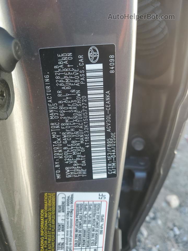 2005 Toyota Camry Le Charcoal vin: 4T1BE32K15U572720