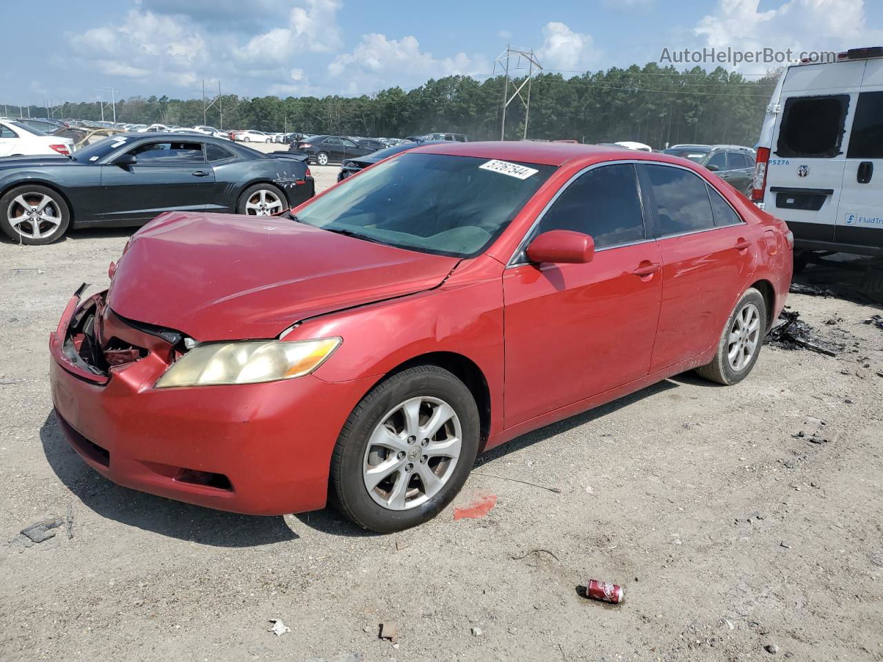 2007 Toyota Camry Ce Red vin: 4T1BE46K07U172280