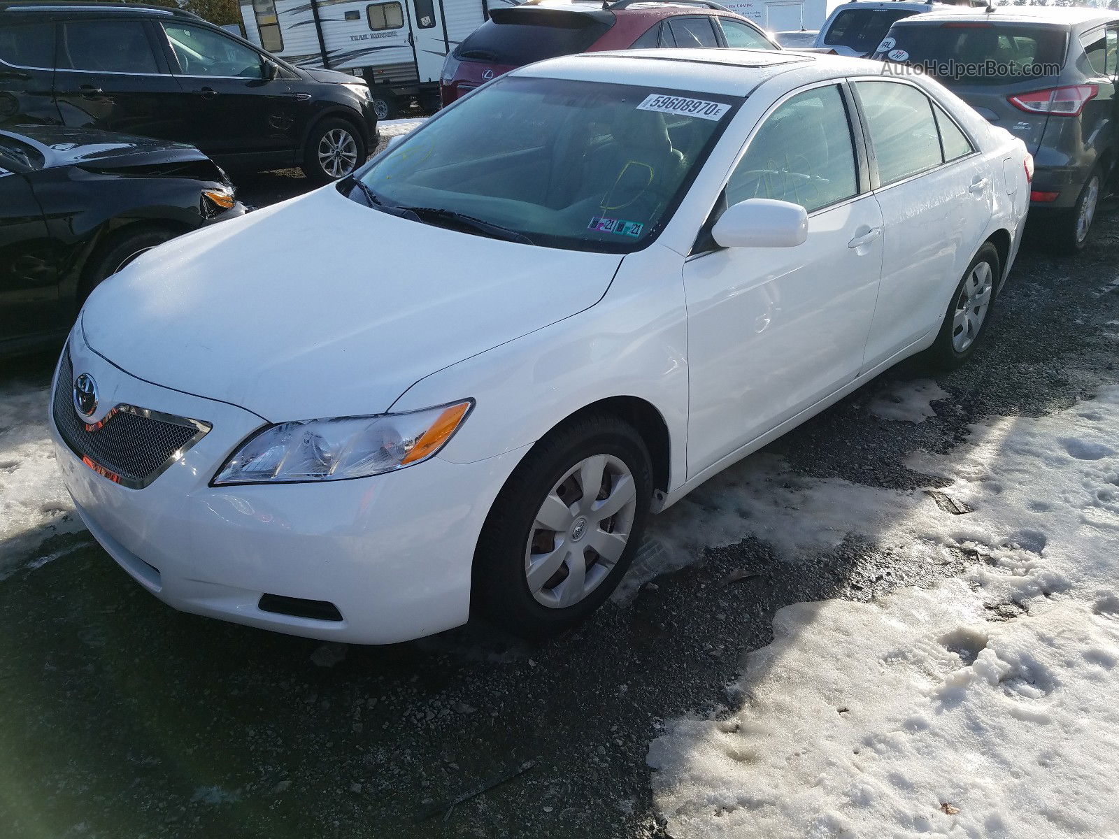 2007 Toyota Camry Ce White vin: 4T1BE46K27U620776