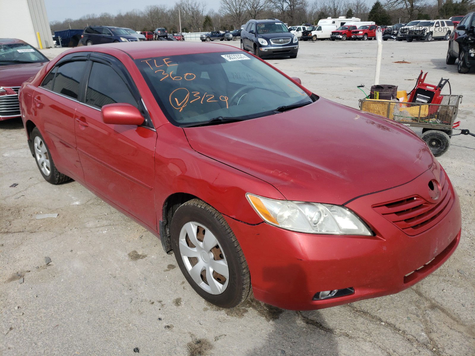 2007 Toyota Camry Ce Red vin: 4T1BE46K37U067118