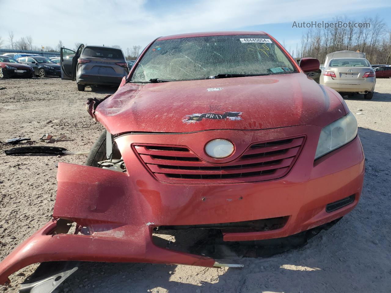 2007 Toyota Camry Ce Red vin: 4T1BE46K47U163355