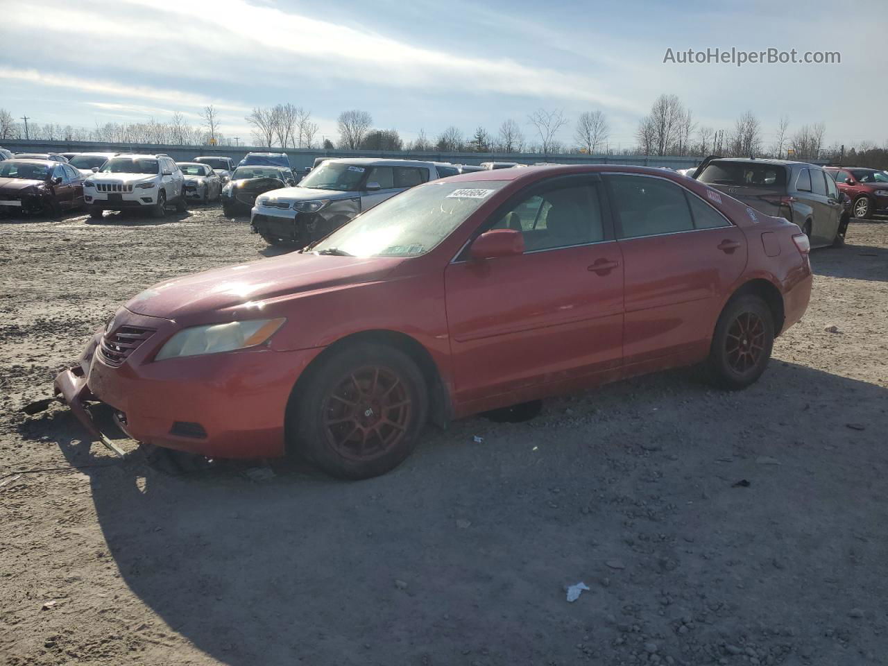 2007 Toyota Camry Ce Red vin: 4T1BE46K47U163355
