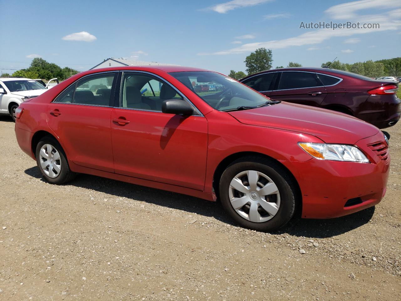 2007 Toyota Camry Ce Red vin: 4T1BE46K97U107444