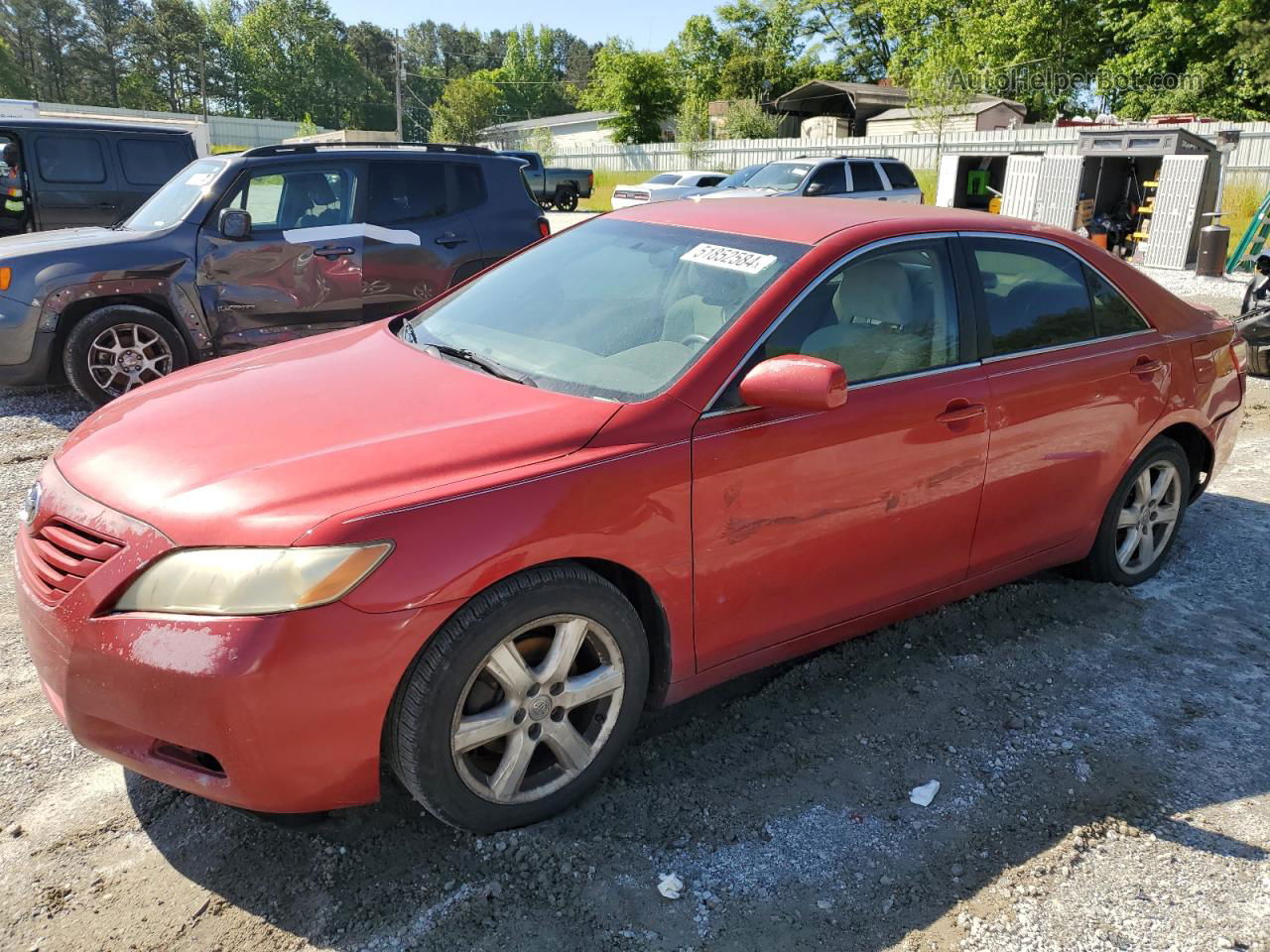 2007 Toyota Camry Ce Red vin: 4T1BE46KX7U159293