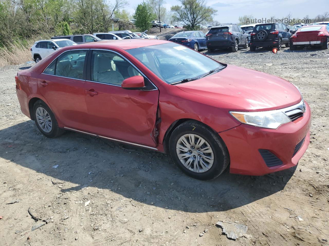 2014 Toyota Camry L Red vin: 4T1BF1FK0EU766442