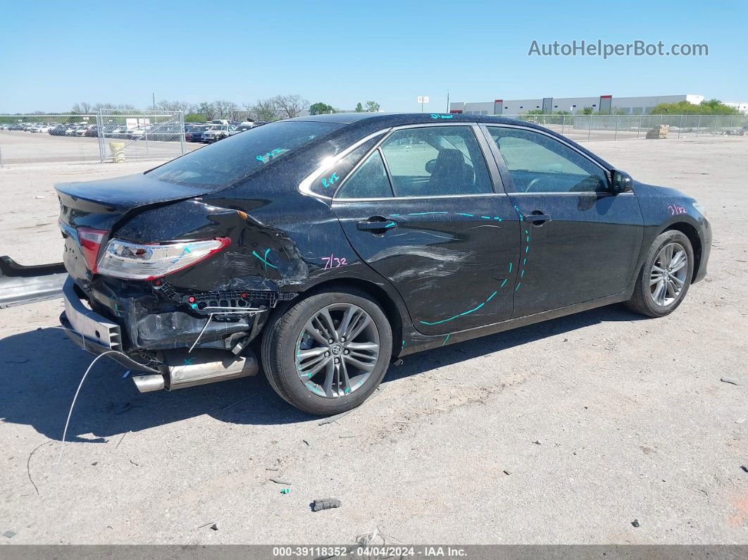 2016 Toyota Camry Se Black vin: 4T1BF1FK0GU144815