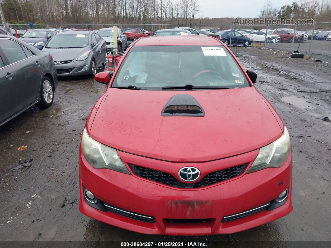 2012 Toyota Camry Se Red vin: 4T1BF1FK1CU540102