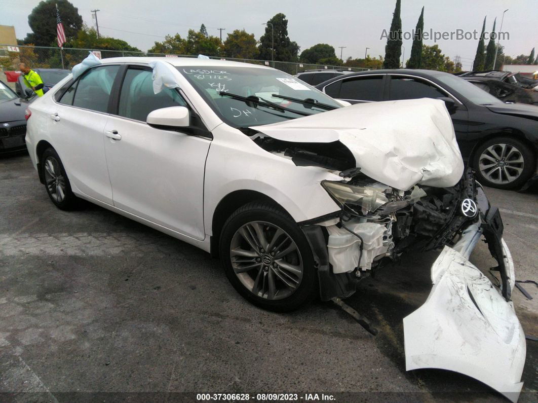 2016 Toyota Camry Xle/se/le/xse White vin: 4T1BF1FK2GU124906