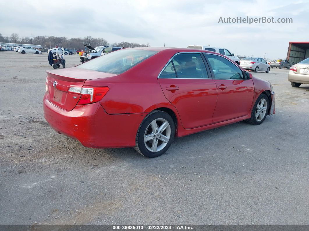 2012 Toyota Camry Se Red vin: 4T1BF1FK4CU521429