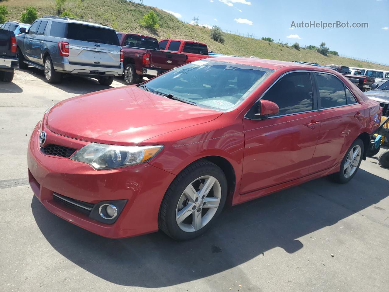 2014 Toyota Camry L Red vin: 4T1BF1FK4EU798598