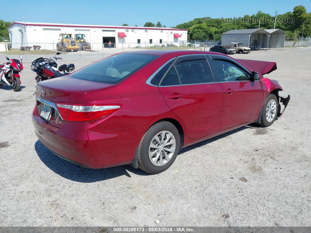 2016 Toyota Camry Le Red vin: 4T1BF1FK4GU515412