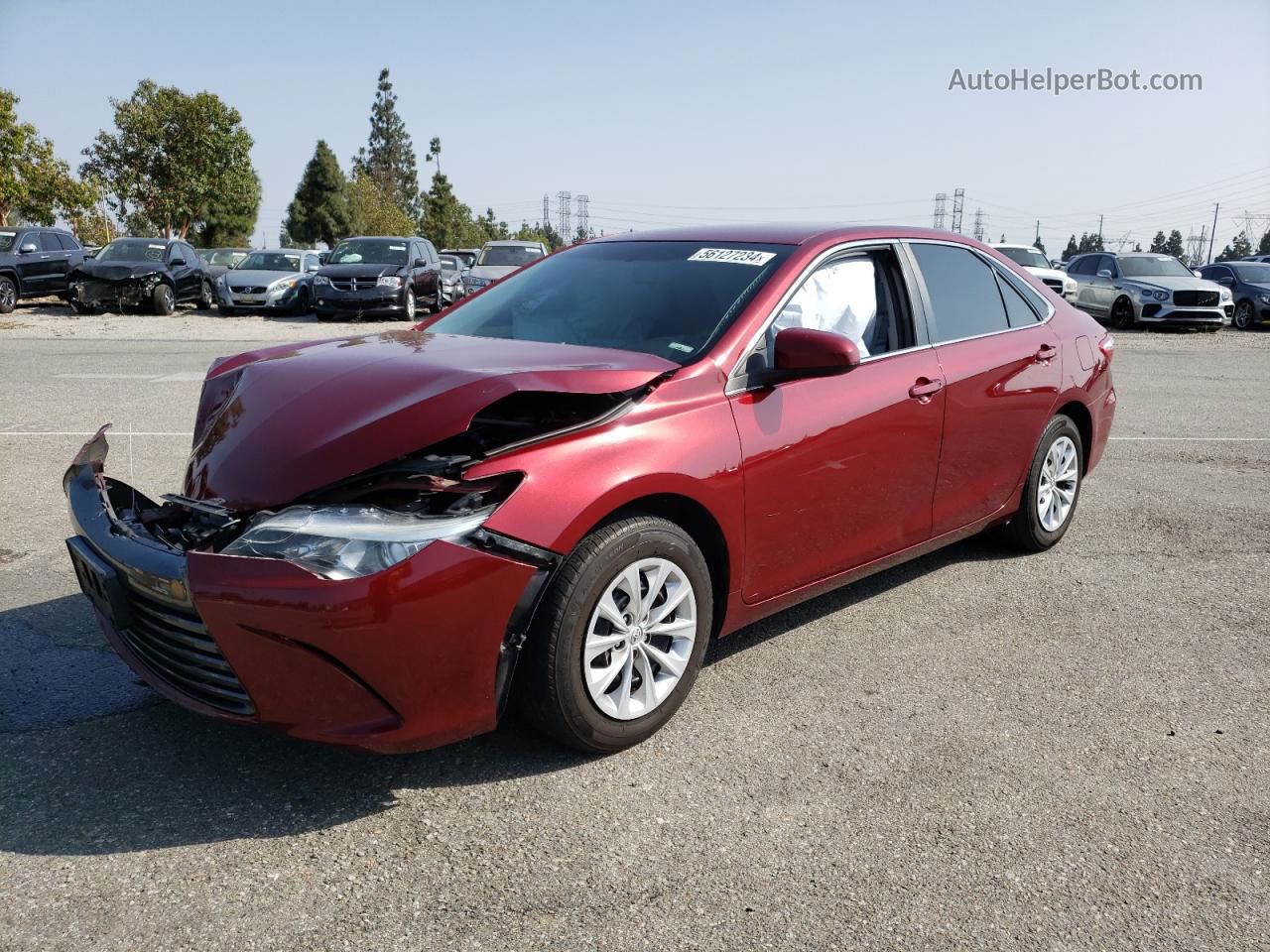 2016 Toyota Camry Le Burgundy vin: 4T1BF1FK5GU536883