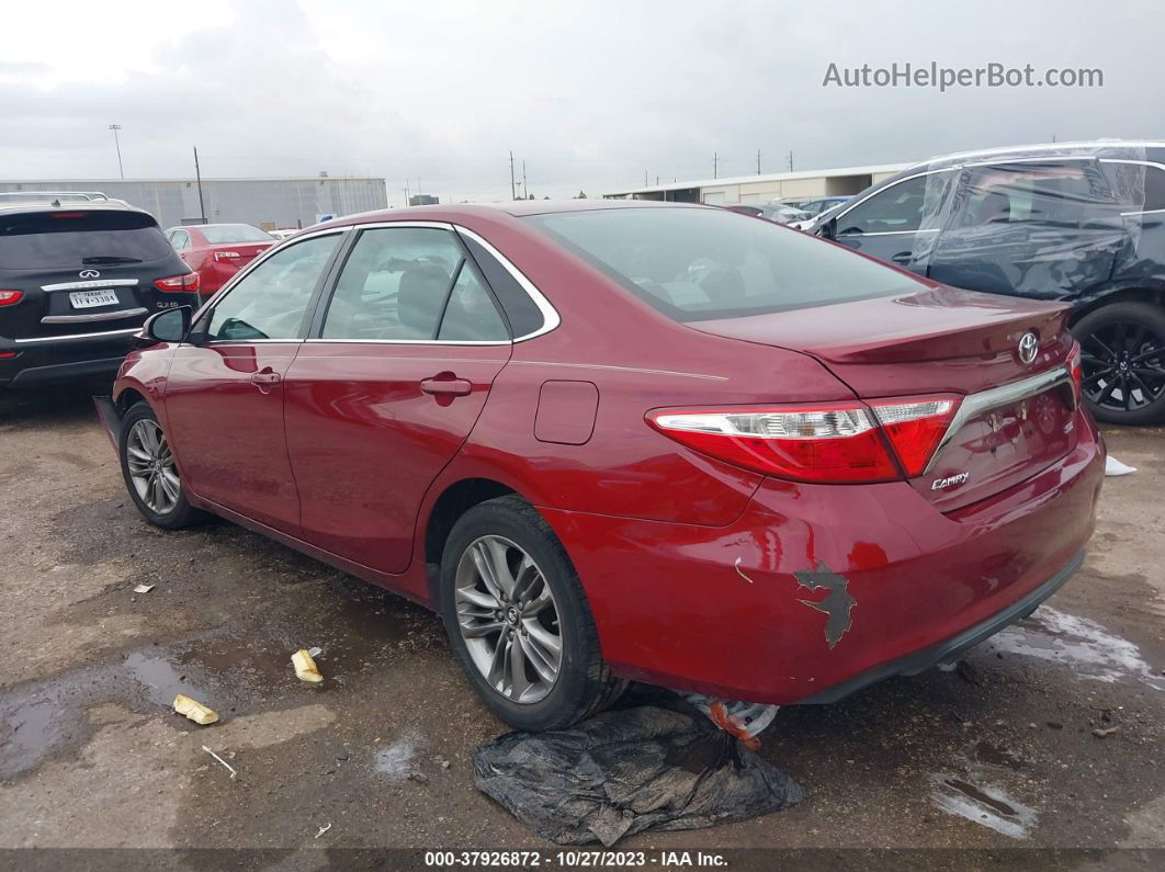 2016 Toyota Camry Se Red vin: 4T1BF1FK5GU597327