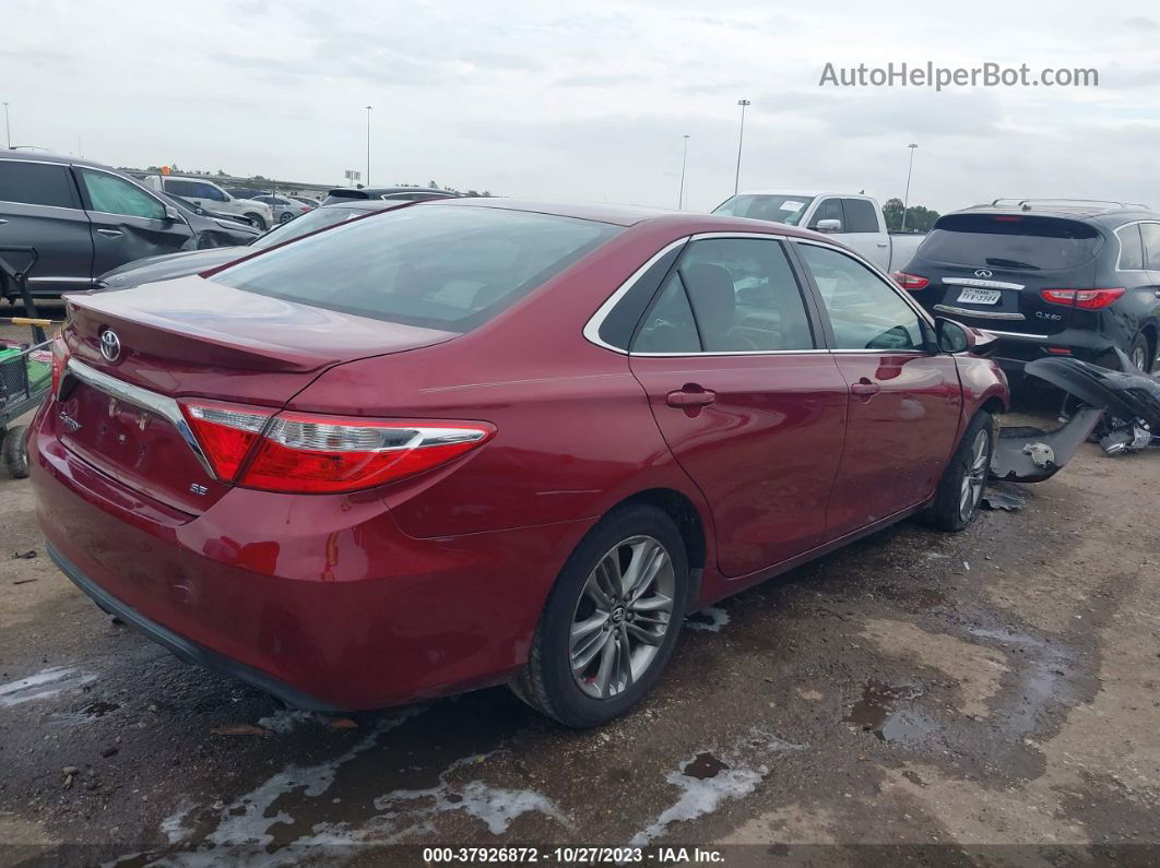 2016 Toyota Camry Se Red vin: 4T1BF1FK5GU597327