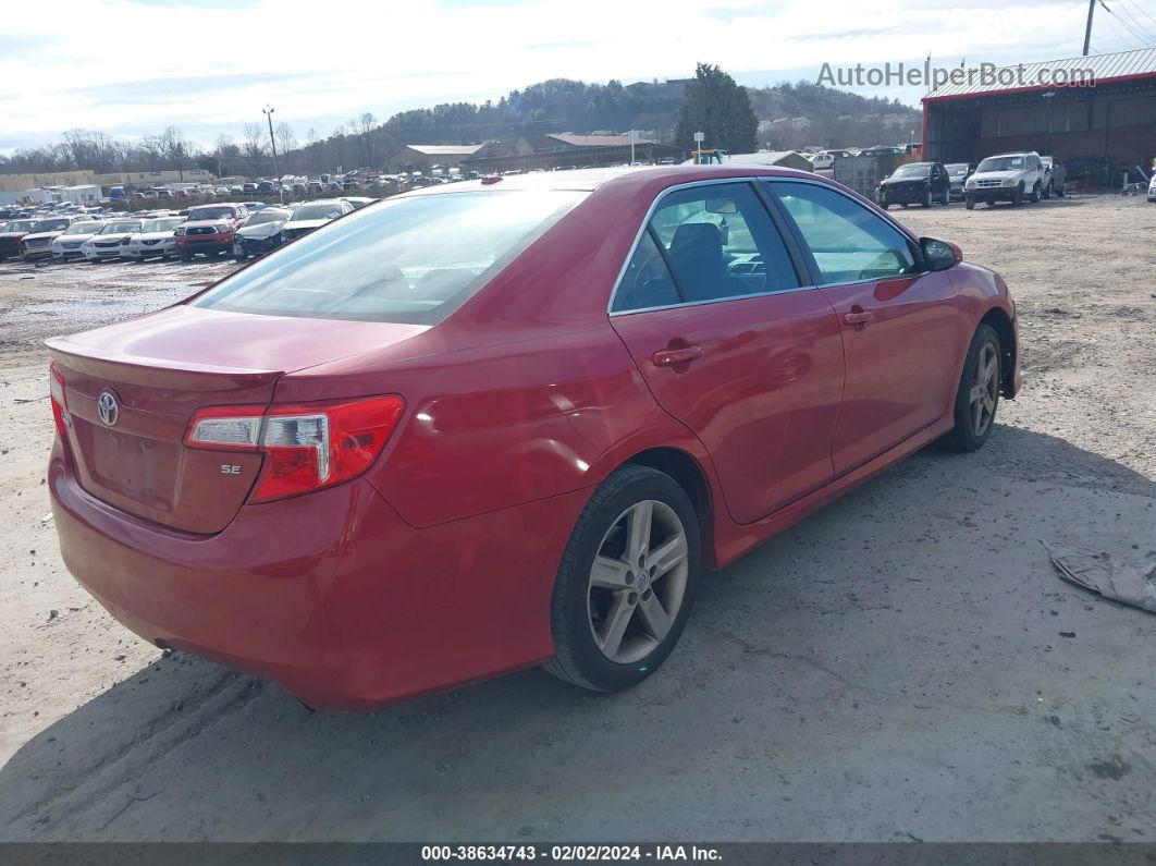 2012 Toyota Camry Se Red vin: 4T1BF1FK6CU551385