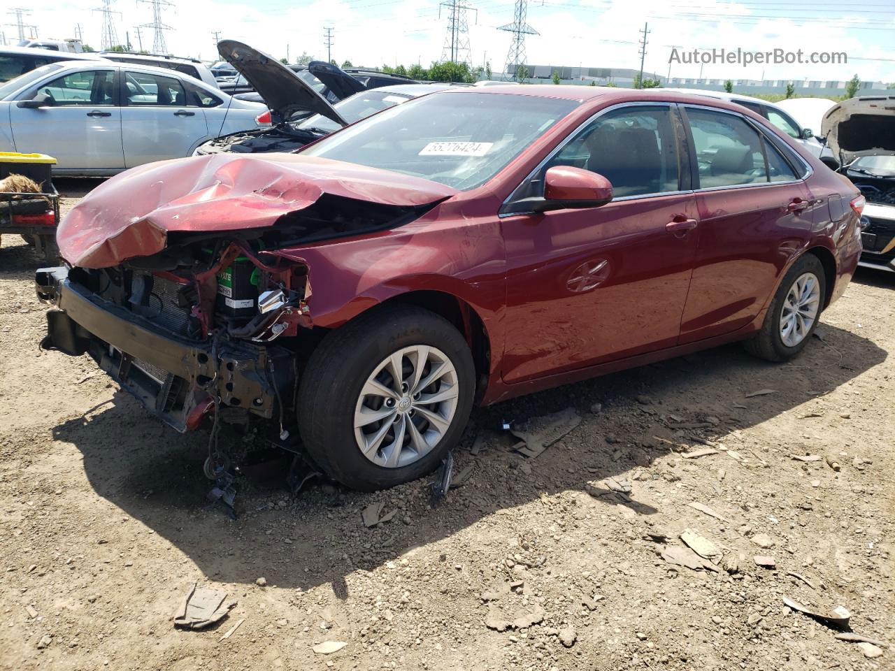 2017 Toyota Camry Le Burgundy vin: 4T1BF1FK7HU735919