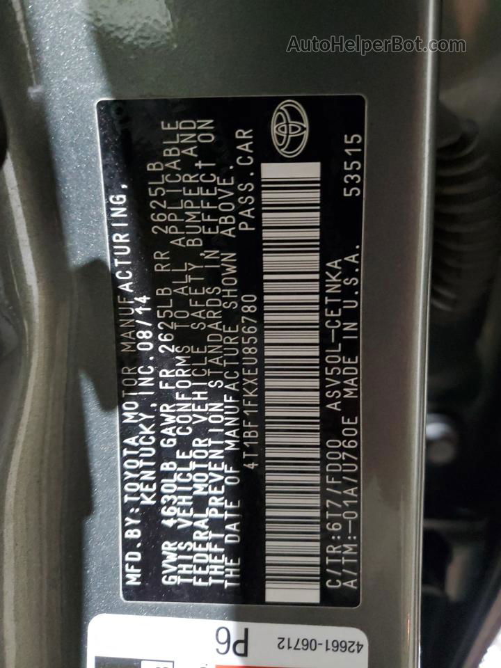 2014 Toyota Camry L Charcoal vin: 4T1BF1FKXEU856780