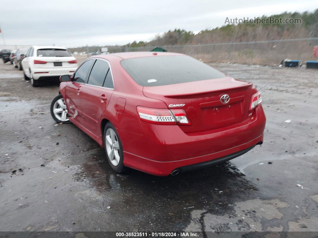 2011 Toyota Camry Se Red vin: 4T1BF3EK7BU186579