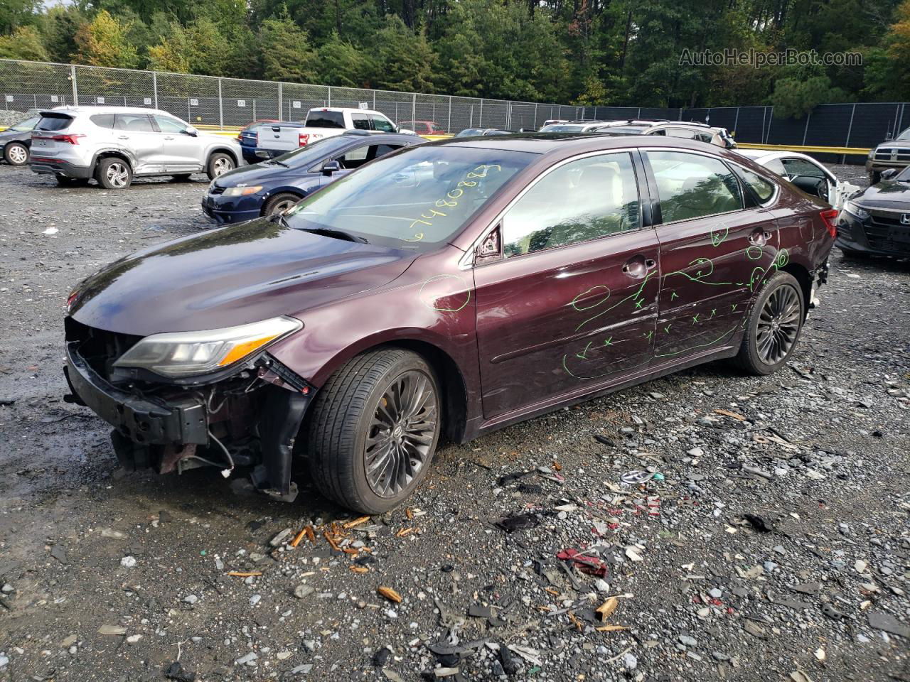 2016 Toyota Avalon Xle Бордовый vin: 4T1BK1EB9GU234283